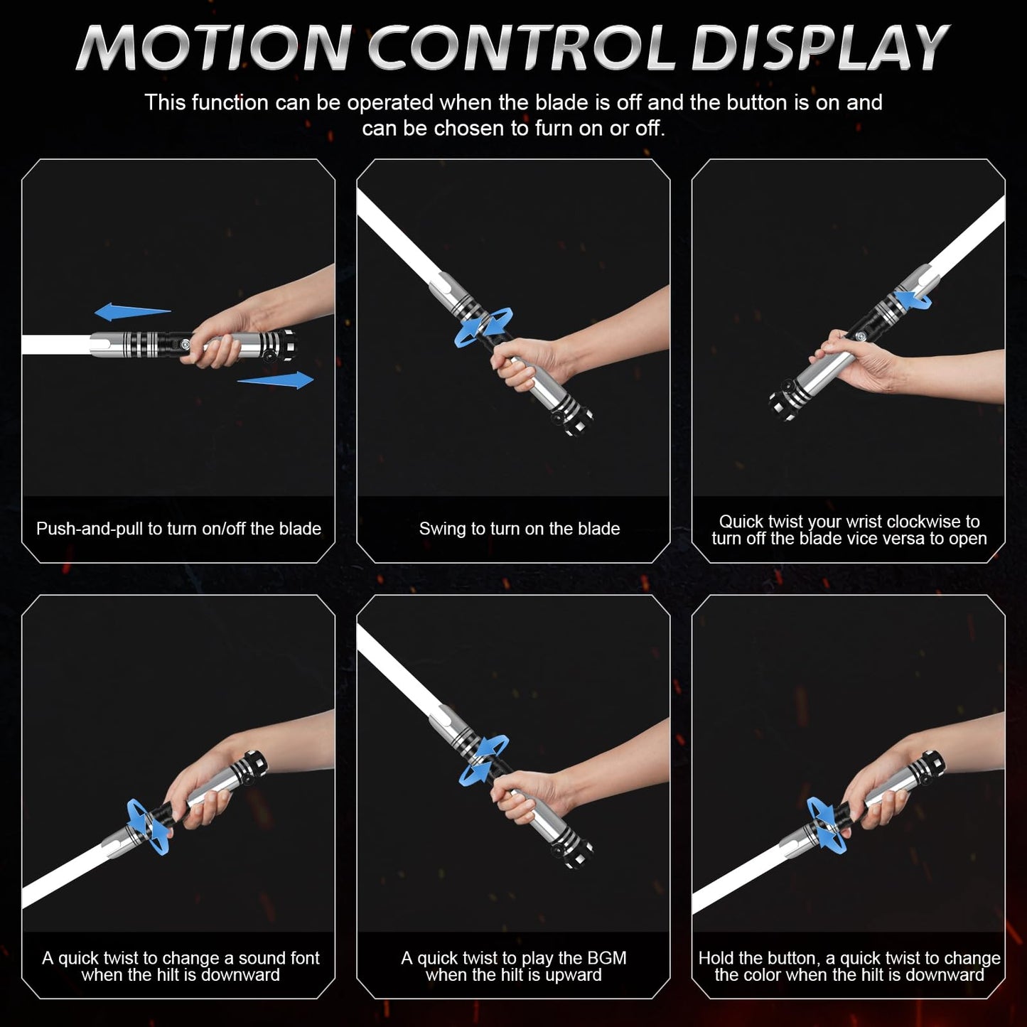 Smooth Swing Dueling Lightsaber, Infinite RGB 16 Colors Changeable Light Sabers with 16 Sound Fonts & Motion Control | Premium A