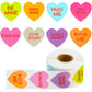 Outus 800 Pieces Valentines Day Heart Shaped Stickers Valentines Roll Sticker Labels for Valentines Day Party Decorations Gifts 