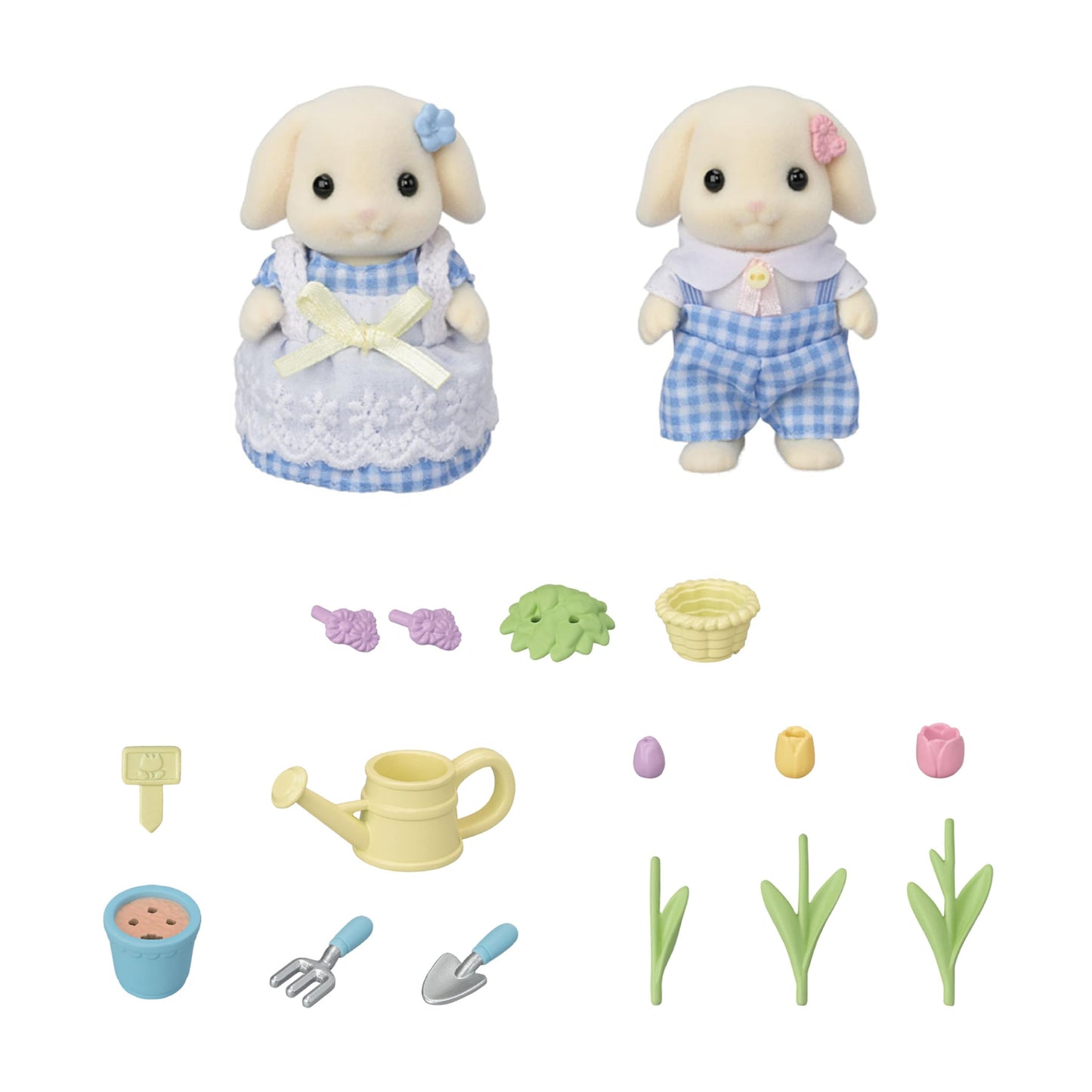 Calico Critters Blossom Gardening Set - Features Flora Rabbit Sister & Brother - Plant, Water, & Bloom With Your Adorable Critte