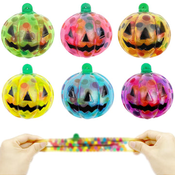 6 Pcs Pumpkin Stress Balls  Halloween Squishy Squeeze Balls Fidget Toys  Stress Relief Toys for mature-themed  Halloween Trick or Treat Goodie Bag Fillers  Party Favors Gifts