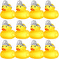 Chivao 12 Pcs Rubber Ducks With 12 Sunglasses/ Hats/ Headwear/ Scarf Small Cruise Ducks In Bulk Mini Rubber Duckies Bathtub Toys For Valentine'S Day Gift Hide(Yellow, Duck With Crown)