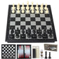 Travel Chess Set 3 In 1-10 Inch Chess Checkers Backgammon Set Magnetic - Travel Board Games Portable Travel Games