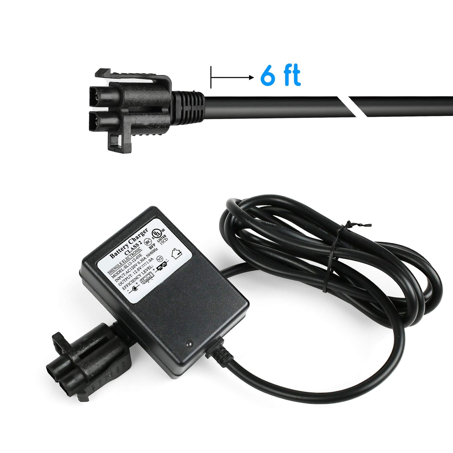 Lotfancy 12V Battery Charger For Kids Ride On Toys, Power Supply Adapter For Yamaha Raptor 700R, Toyota Fj Cruiser, Megatredz, M