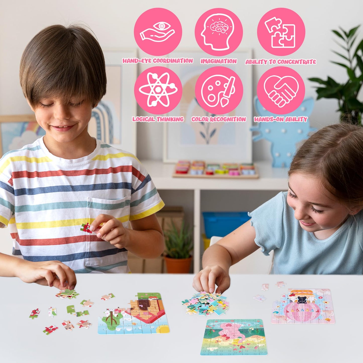 Valentine Day Gifts For Kids,24 Pack Puzzles Valentines Cards For Kids Classroom School,Valentine Party Favors For Boys Girls,Ki