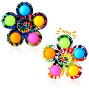 Gigilli Fidget Spinners Pop 2 Pack Kids Fidget Toys Bulk, Goodie Bag Christmas Stocking Stuffers Kids Gifts Party Favors, Adhd A