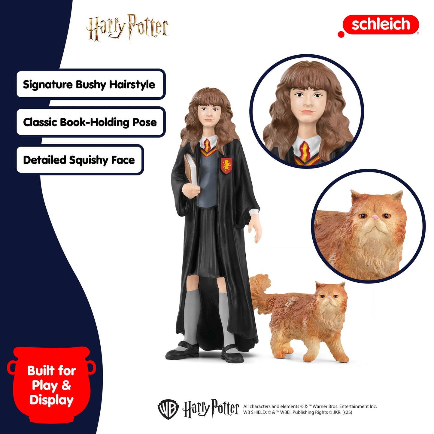 Schleich Wizarding World Of Harry Potter 2-Piece Set With Hermione Granger & Crookshanks Collectible Figurines For Kids Ages 6+