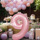 Suwen 40 Inch Pink Large 9 Number Balloons Big Foil Helium Number Balloons 0-9 Jumbo Happy 9Th Mylar Birthday Party Decorations