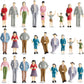 Lewtemi 28 Pcs 1:25 Scale Mini Architectural Plastic Figurines For Model Train Scenes - Painted Standing People For Dollhouse