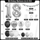 18Th Birthday Decorations Black Silver,18Th Birthday Balloon Garland Party Decorations With Number 18 Foil Balloons,Happy Birthd
