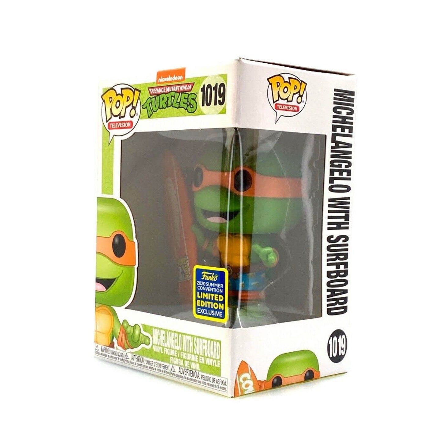 Funko Pop! Television #1019 Tmnt Michelangelo With Surfboard (Sdcc 2020 Exclusive)
