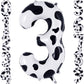 Cow Print Number 3 Balloon, Large 40 Inch Cow Number Birthday Balloons, Foil Mylar Number 3 Balloons For 3 Year Old Birthday Par