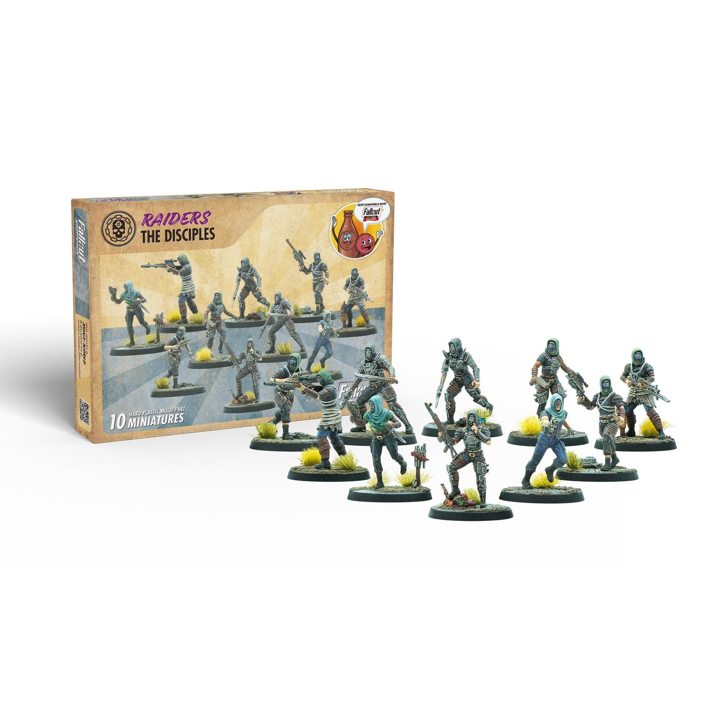Modiphius Entertainment: Fallout Wasteland Warfare: Raiders - The Disciples - 10 Unpainted Figures  Nuka World Wave  Miniatures Compatible w/ Factions