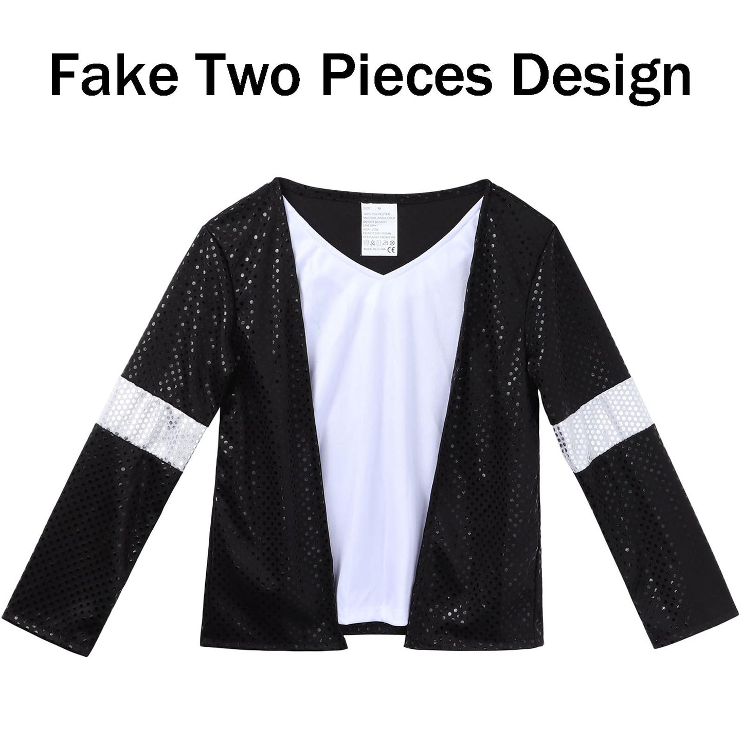 Actlati Kids Dance Star Costume Boys 80S 90S Pop Stage Halloween Cosplay Set For Hip Hop Disco Role Play Kits 4-9 Years