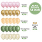 Pink And Green Balloons, 60Pcs Sage Green Pink Party Balloons, 12Inch Olive Green Pastel Pink Balloons Metallic Gold Confetti Ba