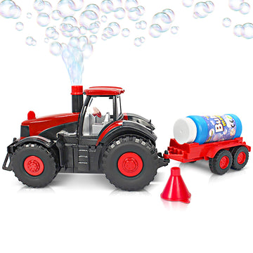 Artcreativity Bump & Go Bubble Blowing Farm Tractor Toy Truck With Lights & Sounds, And Action For Toddlers - Funnel & Bubble Solution Included - Farm Toy Tractor For Boys Girls Ages 1, 2, 3, 4, 5, +