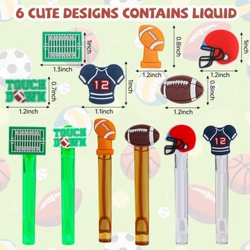 48 Pieces Football Party Favors for Kids Football Bubble Wands Sports Party Favors Sports Bubble Wands Goodie Bags Stuffers Birt