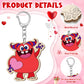 Memorywuu 24 Sets Valentines Day Craft Kits Color Your Own Valentine Monster Keychain DIY Heart Wood Keychains Paintable Unfini