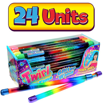 Ja-Ru Glitter Baton Wand (24 Units) 12'' Magic Fairy Rainbow Colors Wands Toys For Girls And Kids Princess Decorations Party Fav