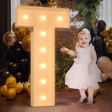 3Ft Marquee Light Up Letters, Large Marquee Letters T For Party Decorations, Big Baby Letters For Baby Shower Birthday Party Dec