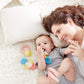 Hape Rattle & Teether Collection | 3-Piece Rattle & Teething Set For Babies, Soft Colors