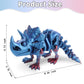 FunisFun 3D Printed Dragon with Articulated Joints for mature-themed  3D Printed Dinosaur Fidget Toys Decor for Stress Relief (Triceratops-BP  1P)