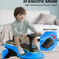 ZIFFY 45W 5.5A Light-Up Electric Wiggle Car with Pedal, Rechargeable Battery, 2-in-1 Swing Car, 2 Speed Ride-On Toy, Anti-Rollov