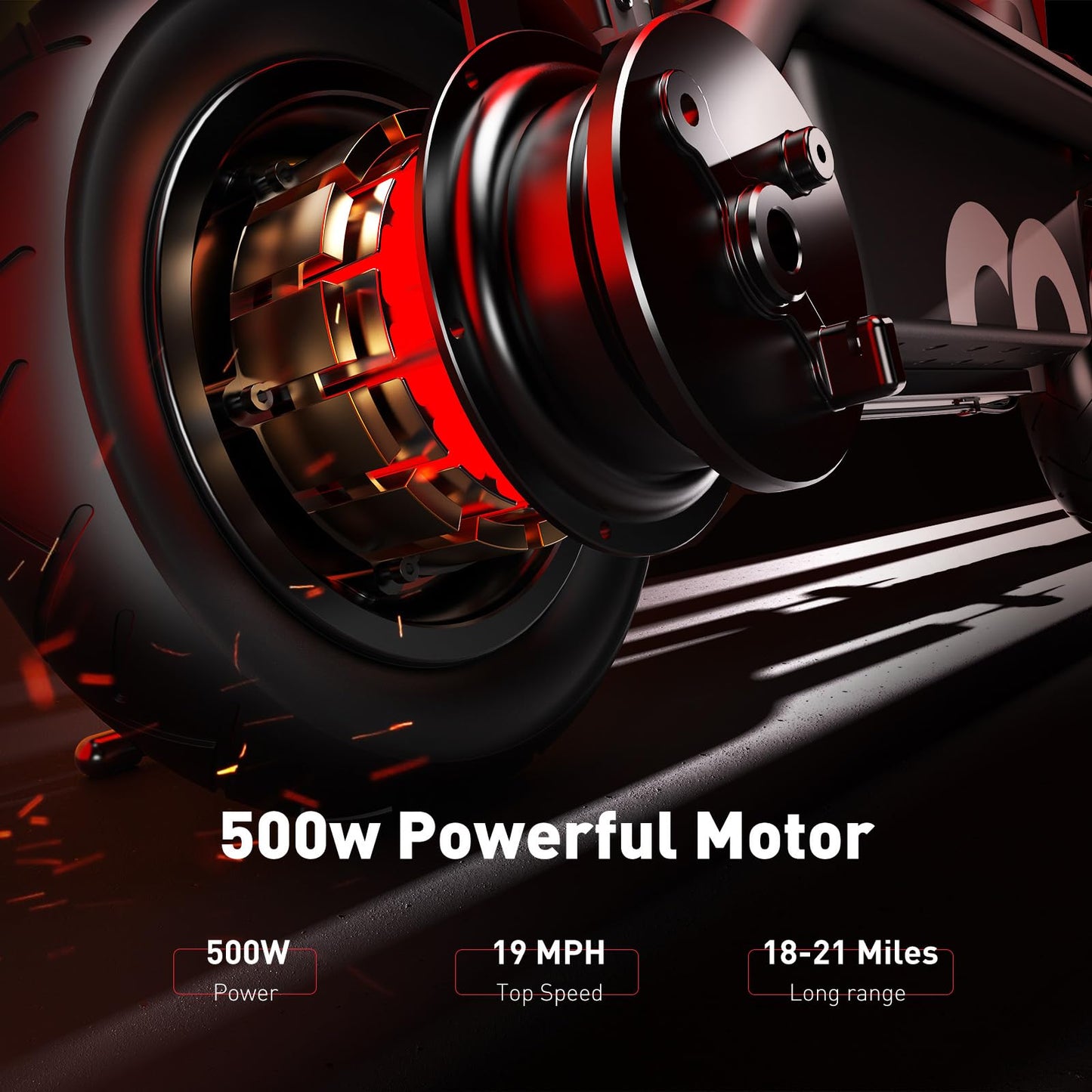 Iscooter F2M Electric Scooter With Seat, 19 Mph Top Speed & 18-21 Miles Range, 500W Powerful Motor, 10'' Pneumatic Tire Scooter