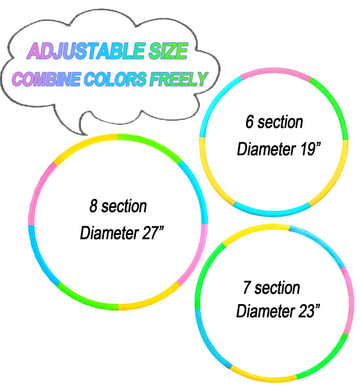 Sierliky Fitness Exercise Hoops For Kids, Detachable Adjustable Weight Size Colorful Exercise Hoops For Toy Gifts, Gymnastics, Playing Lose Weight, Suitable As Boys And Girls