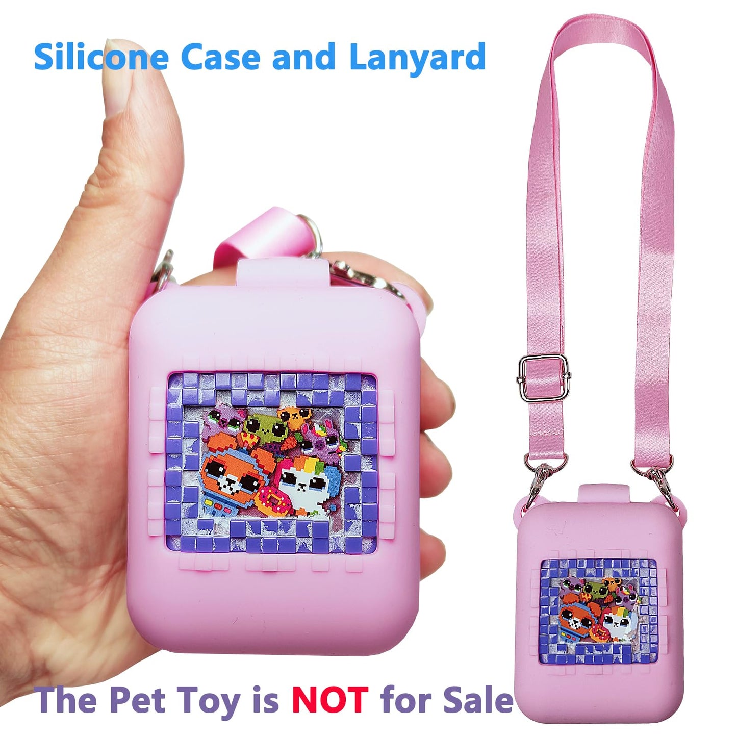 Silicone Cover Case For Bitzee Interactive Toy Digital Pet And Case, Protective Skin Sleeve For Bitzee Virtual Electronic Pets Accessories (Case For Bitzee Original Pet 15 Animals) (Pink)