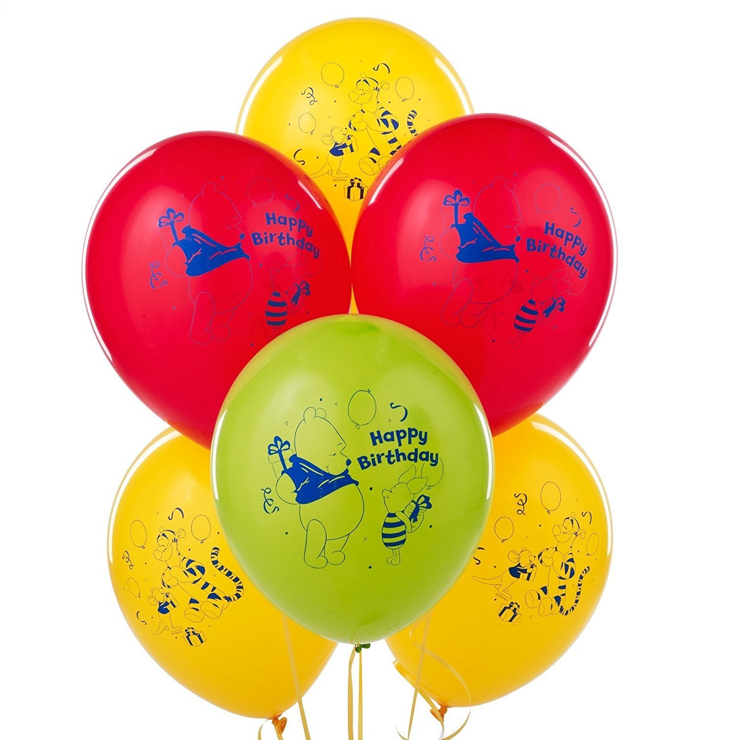 CelebrateExpress Winnie The Pooh Happy Birthday Latex Balloons (6) Party Supplies