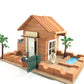 Cayway 300 Pcs Mini Red Wall Bricks Miniature Brick Scale Model Bricks, 2 Size Mini Bricks Model Sand Table Micro Landscape Acce