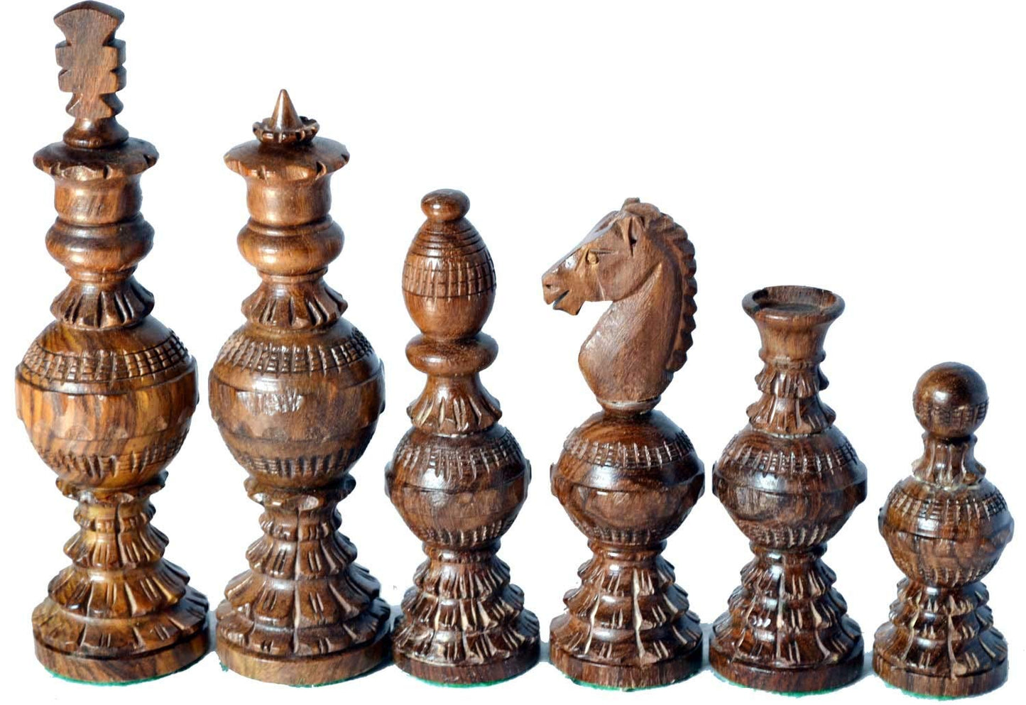 Chessbazar Chess Set Globe Design King 5' 32 Wooden Weighted Handmade Chess Pieces By