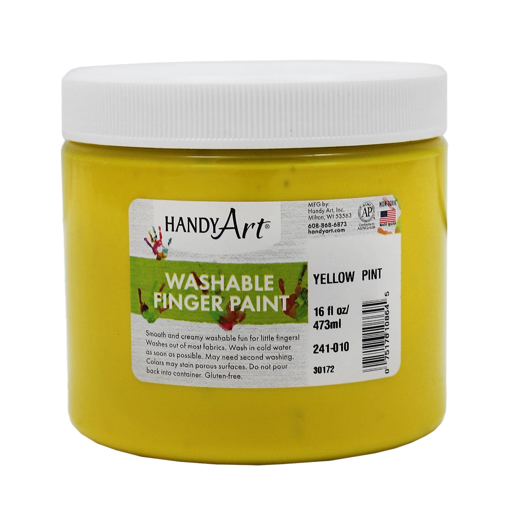 Handy Art Washable Finger Activity Paint, 16 oz, Black