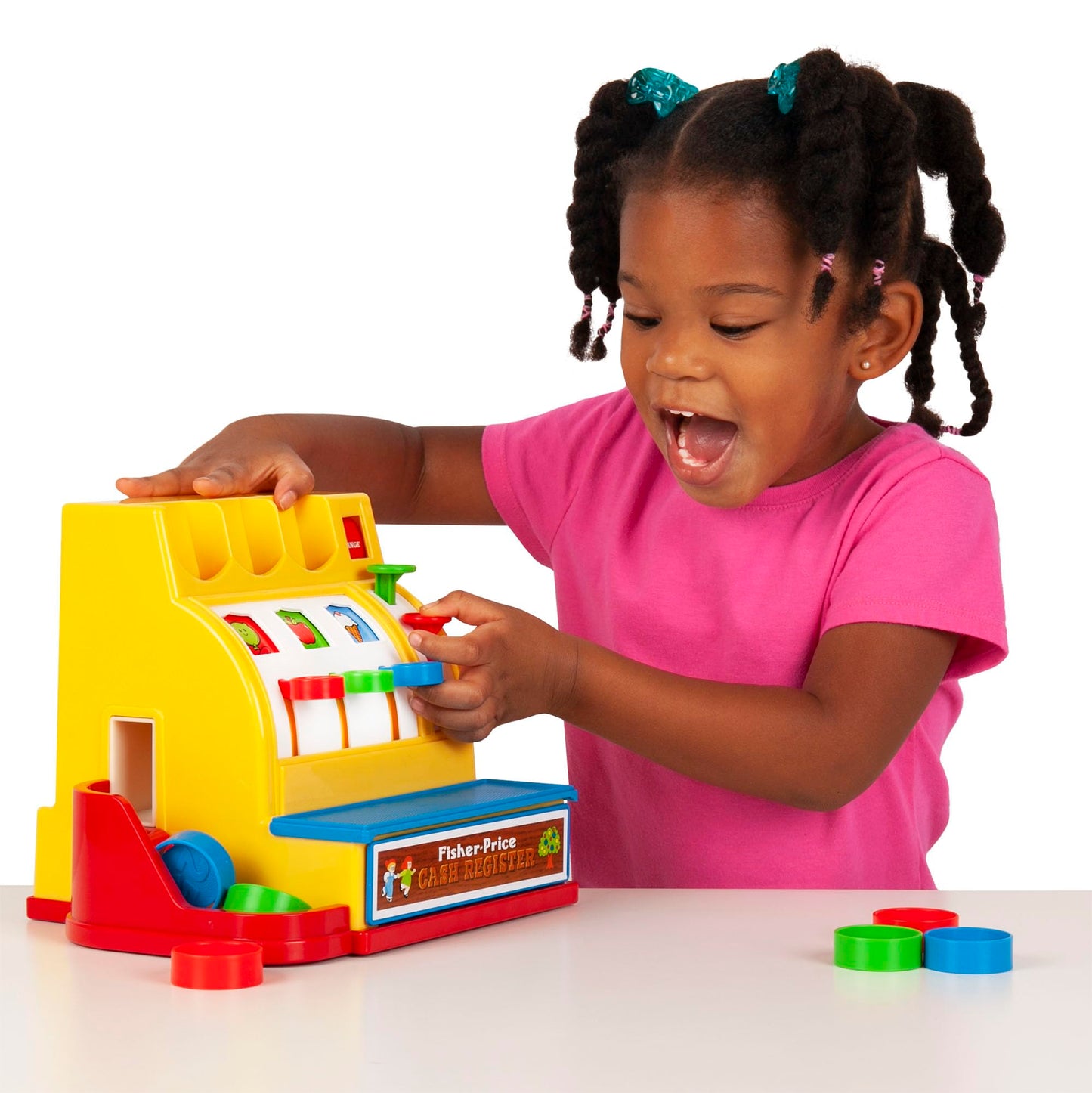 Basic Fun Fisher-Price Classics Retro Cash Register - Limited Edition Plastic Toy - Ages 2+, Model 02073, Perfect Gift for Kids