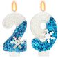 Snow Themed Birthday Candles, Birthday Candle for Party Supplies, Winter Birthday Party Supplies, 2.76 inch Number 29 Candle Cak
