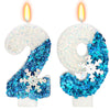 Snow Themed Birthday Candles, Birthday Candle for Party Supplies, Winter Birthday Party Supplies, 2.76 inch Number 29 Candle Cak