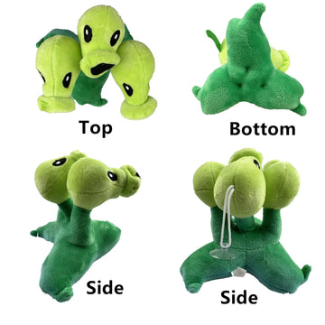 Jhesao 7'' Pea Plants And Peashooter Plush Toys Threepeater Pvz Plush 1 2 Stuffed Soft Doll Three-Heads Pea Toy New