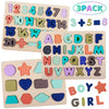 Wooden Puzzles For Toddlers, Lennystone Alphabet Number Shape Puzzles Toddler Preschool Education Learning Toys For Kids Age 3 4 5 Year Olds