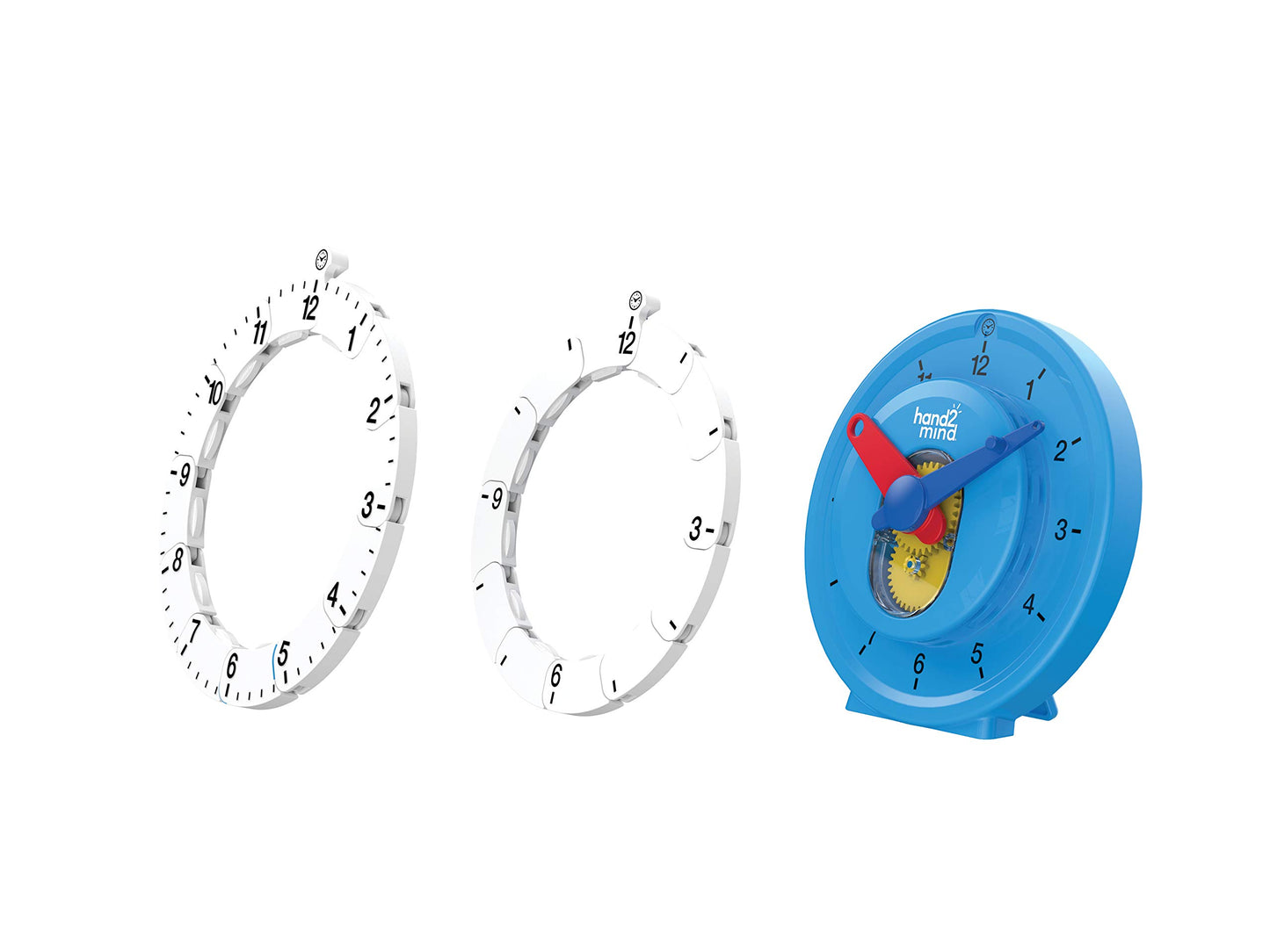 Learning Resources Hand2Mind Advanced NumberLine Teaching Clock Set of 6, Telling Time & Elapsed Time, Multicoloured, Plastic, Model 93410