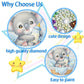 FQOVKYN 4 Pcs Baby Animals Diamond Art Kits for Kids, Cute Animals DIY Diamond Arts Mosaic Kits for Adults Beginner, Full Round