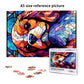 King Charles Cavalier Dogs Lovers Stained Colorful Glass 1000 Pieces Art Painting Wooden Puzzle For Kids Adults, Birthday Mother