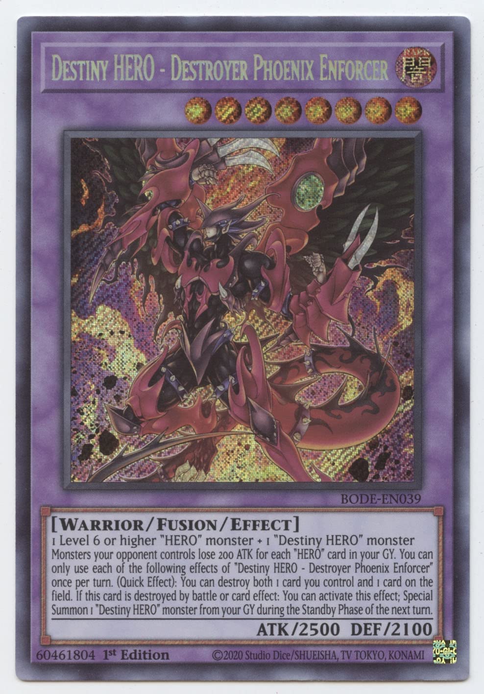 Destiny Hero - Destroyer Phoenix Enforcer - Bode-En039 - Secret Rare - 1St Edition
