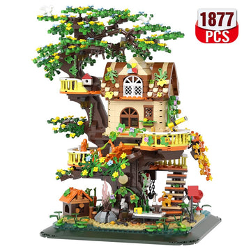 Ravayo Forest Tree Building House Blocks Set With Led, Creative Toy For Adults Teen 14+, Mini Brick 1877Pcs