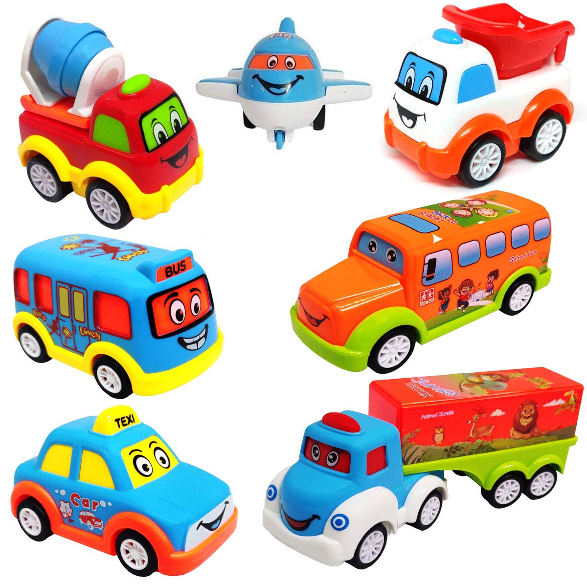 Ramakada 4 Pack 4Wd Monster Truck Cars, Push And Go Toy Trucks Friction Powered Crawlar Cars 4 Wheel Drive Vehicles For Toddlers
