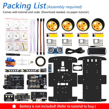 Freenove 4Wd Car Kit (Compatible With Arduino Ide), Line Tracking, Obstacle Avoidance, Ultrasonic Sensor, Wireless Control Motor