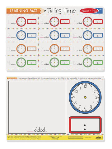 Melissa & Doug Telling Time Write-a-Mat