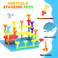 Ggiibro Peg Board Set STEM Toys for Toddlers Ages 3-6 | Montessori Sensory Stacking & Lacing Kit with Thick/Thin Foam Boards & S