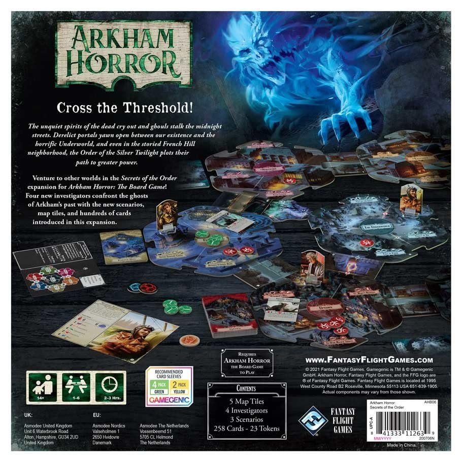 Arkham Horror Secrets Of The Order Board Game Expansion - New Investigators, Scenarios, And Horrors! Cooperative Mystery Game, A