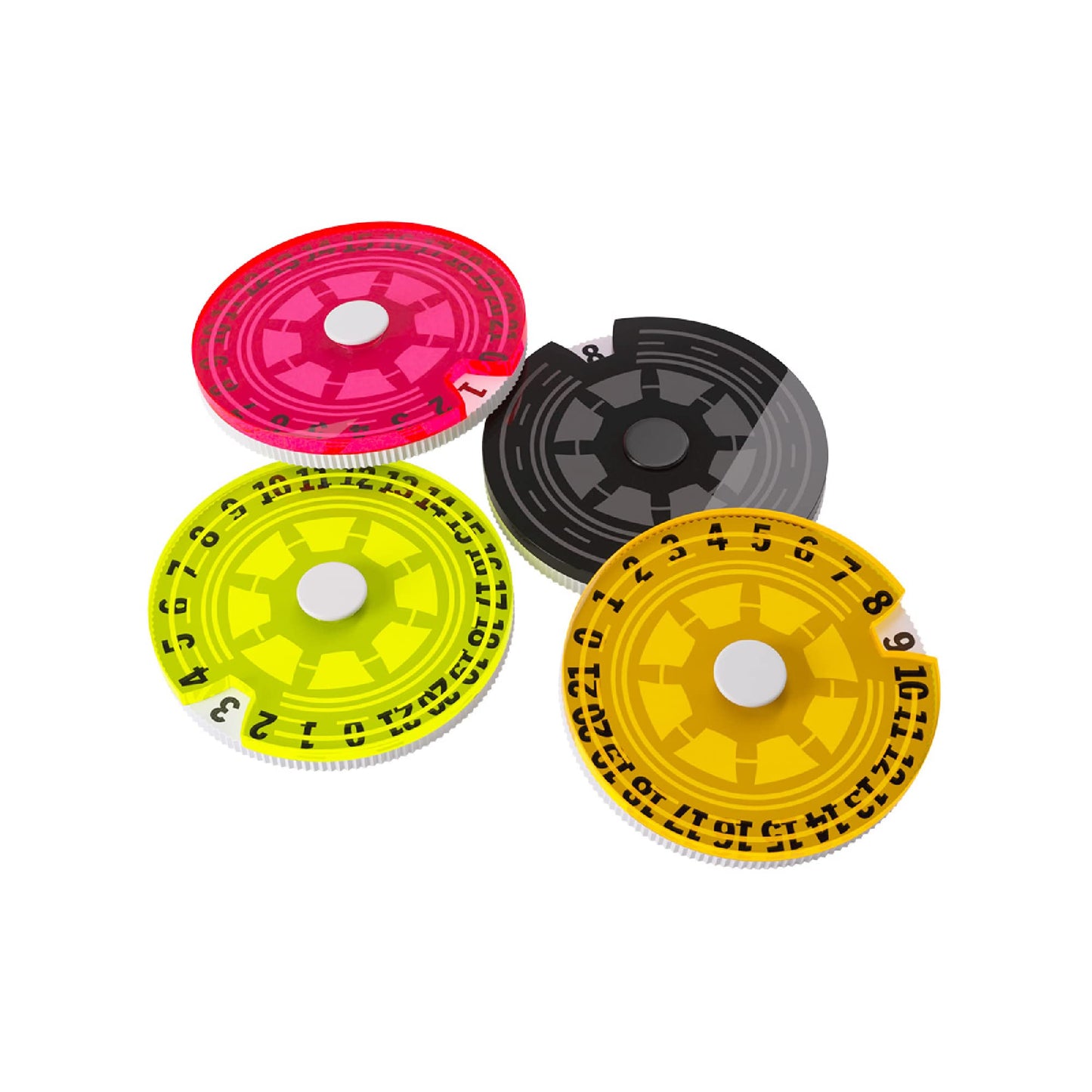 Life Counters Single Dials (4 Pack) | Count Life or Victory Points | Use with Tabletop Games  Collectible Card Games and Living Card Games | enhanced Acrylic | Made by Gamegenic