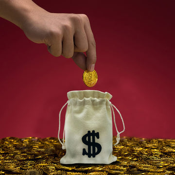 Hfyzz 15Pack 4.7 X 6.2 Inches Canvas Money Sack Bag With Dollar Sign Money Bags Decor With Drawstring For Bank Robber Pirate Cow